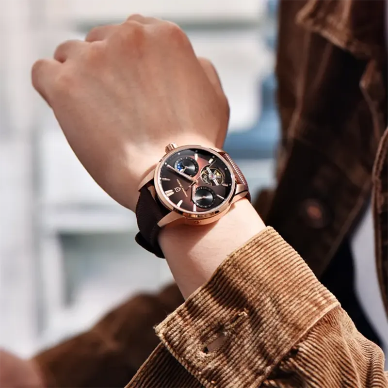 Pagani Design Tourbillon Moonphase Brown Dial Men's Watch- PD-YS021